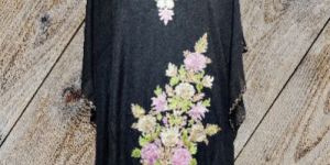 Short Kashmiri Kaftan with Floral Embroidery