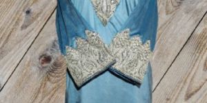 Teal Tilla Embroidered Velvet Kashmiri Pheran