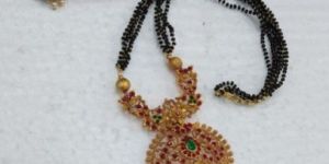 Matte Finish Mangalsutra Studded with AD Stones