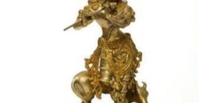 Golden Bronze Krishna Statue