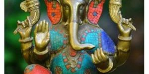 Stone Work Bronze Ganesh Statue