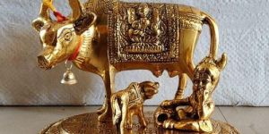 White Metal Decorative Cow Statue