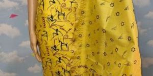 Katan Silk Screen Print Unstitched Suit