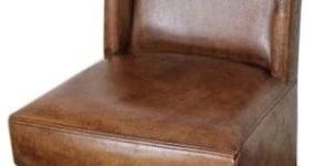 WOODEN LEATHER DINING CHAIR