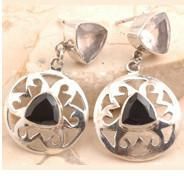Silver Gemstone Earrings