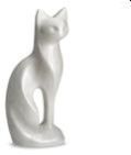 White Cat Pet Cremation Urn