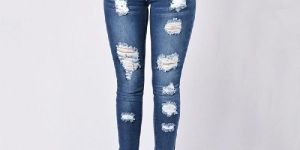 Ladies Torn Jeans