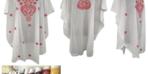 White Lucknowi Chikankari Long Kaftan