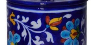 Blue Pottery Cotton Box