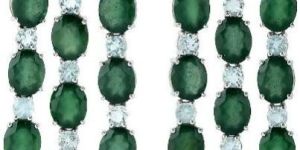 White Gold Plated Dangle Earrings