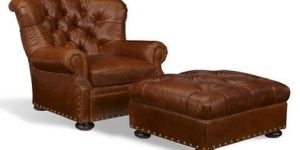 Leather Single Seater Sofa and Table Set