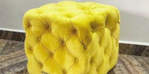 Velvet Square Ottoman