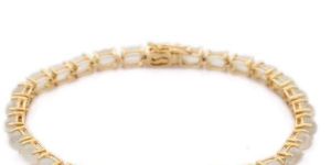 Rose Moon Stone 14K Yellow Gold Bracelet