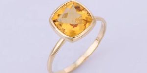 Semi-Precious Citrine 18K Yellow Gold Ring