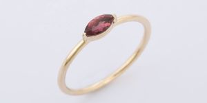 Solitaire Tourmaline 14K Yellow Gold Ring