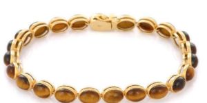 Tiger Eye 18K Yellow Gold Bracelet
