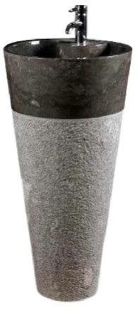 Grey Marble Pedestal Wash Basin