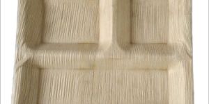 Rectangle Areca Leaf Compartment Plate