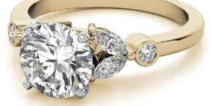Round & Marquise Moissanite Engagement Ring