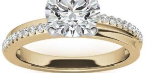 Round Moissanite Bypass Engagement Ring