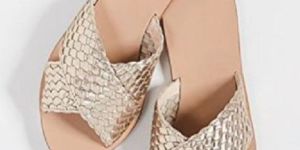 Synthetic Suede Blush Slip on Flat Sandals