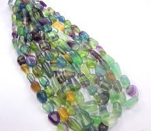 Natural Watermelon Fluorite Tumble Beads