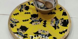 Wooden Plate & Bowl Set