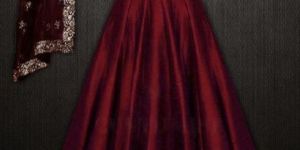 Maroon Colored Party Wear Lehenga Choli