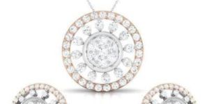 Ladies Diamond Pendant Set