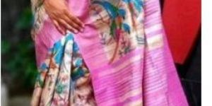 Fancy Block Printed Silk Saree