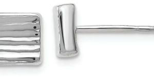 Silver Textured Stud Earrings