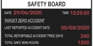 Safety and Environment Performance Display Board