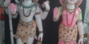 Marble Shiv Parvati Statue