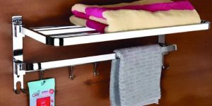 KI 701 DOUBLE FOLDING TOWEL RACK
