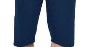 Stylcozy Mens Cotton Blended Regular Fit 3/4th Capri Navy Blue