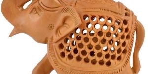 Wooden Undercut Elephant Statue