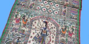 Pure Tassar Silk Hand Painting Madhubani Saree