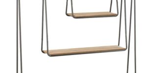 Stylish Wooden Wood Metal Hanging Shelves