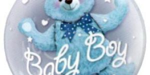 HIPPITY HOP TEDDY BABY BOY PRINTED FOIL BALLOON ( 24 INCH ) - BLUE