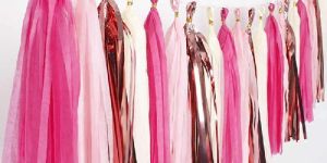 Hippity Hop Rose Gold Tissue Paper Garland Pom Pom Tassels