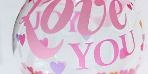 HIPPITY HOP TRANSPARENT LOVE YOU PINK PRINTED BOBO BALLOON FOR PARTY DECORATION