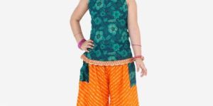 Girls Top and Palazzo Set with Face Mask