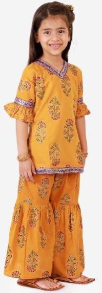 Zohra Block Print Girls Sharara Set