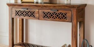 Wooden Console Table with 2 Drawer