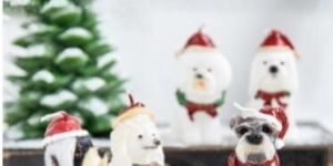 Christmas Gift Dog Candle