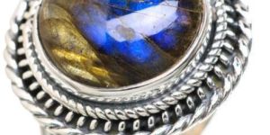Silver Labradorite Ring