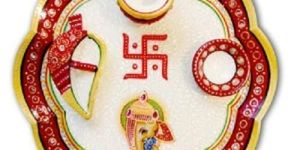 Stylish Marble Pooja Thali