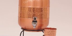 Mid Hammered Copper Dispenser Matka 5 Ltr
