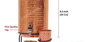 Full Hammered Copper Dispenser Matka Set