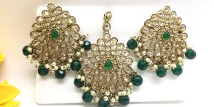 Polki Earrings with Mangtika
